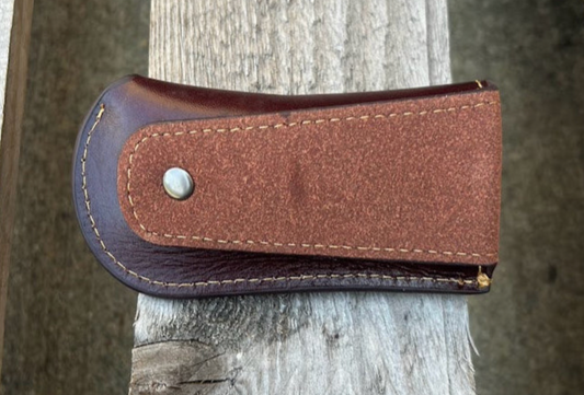 Top Notch Accessories Coffee Brown Leather Longhorn Design Small Knife Sheath