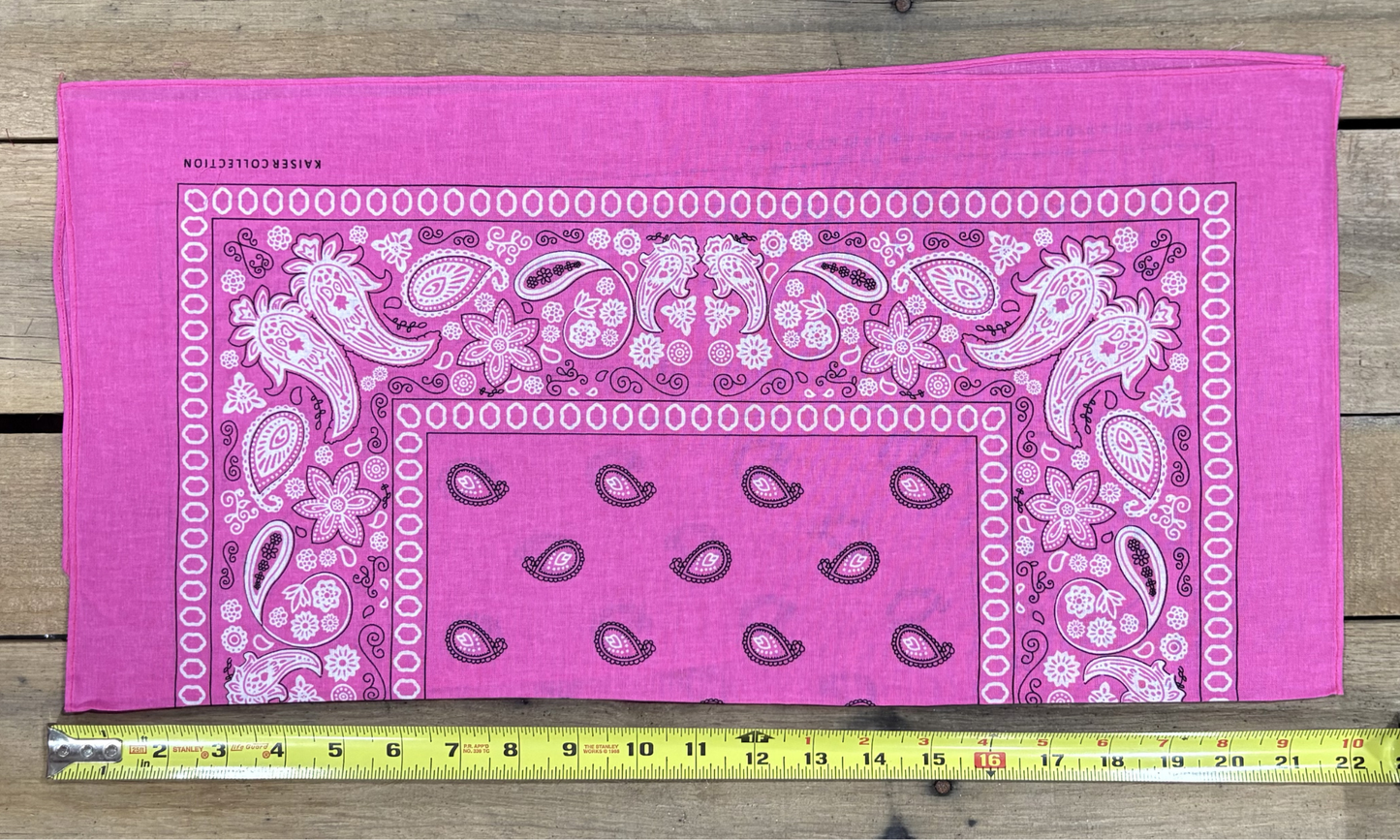 Top Notch Accessories Hot Pink Large Bandana (2 Quantity Options)